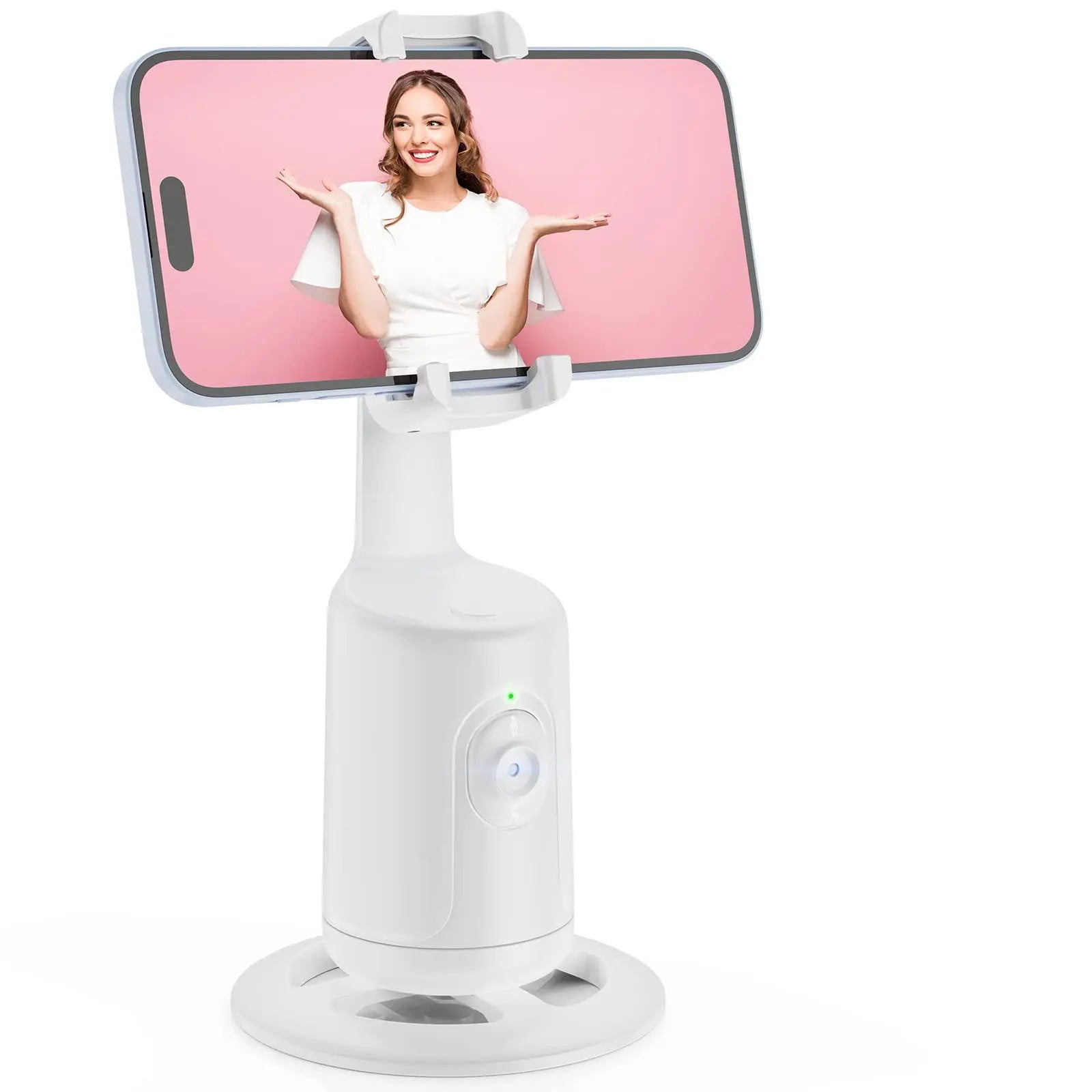 360° Rotatable Phone Selfie Stand, 1 Piece Smart Auto Face Tracking Holder, Phone Holder for Live Streaming, Shooting & Photography, Phone Accessories